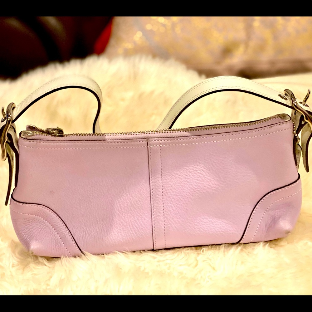 Coach all leather purple shoulder bag